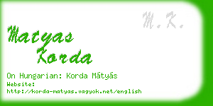 matyas korda business card