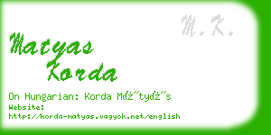 matyas korda business card